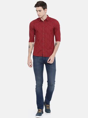 red printed casual shirt - 16229073 - Standard Image - 4