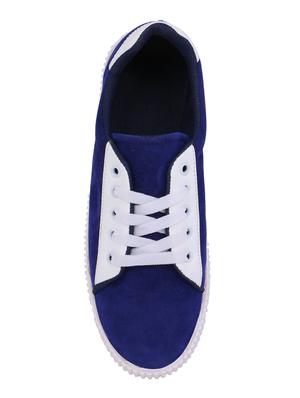 blue suede lace up sneakers - 16229164 - Standard Image - 4