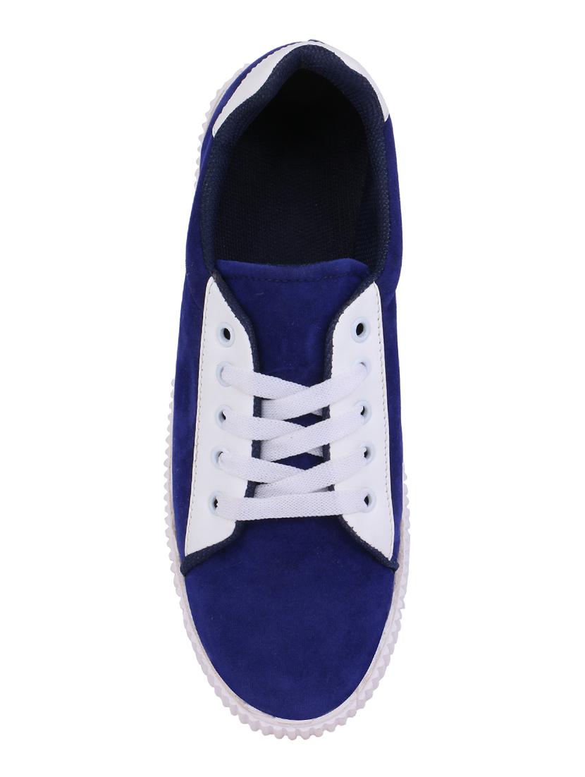 blue suede lace up sneakers - 16229164 - Zoom Image - 4