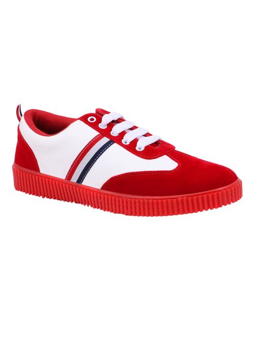 red suede lace up sneakers - 16229171 - Standard Image - 1