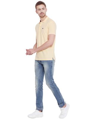 yellow solid polo t-shirt - 16229606 - Standard Image - 4
