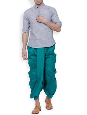 green polyester dhoti - 16230567 - Standard Image - 4
