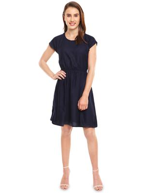 gathered solid skater dress - 16230655 - Standard Image - 4