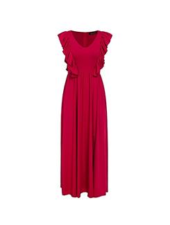 ruffle detail high slit dress - 16231032 - Standard Image - 1