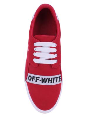 red fabric lace up sneakers - 16231269 - Standard Image - 4
