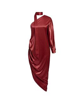 single shoulder draped dress - 16232634 - Standard Image - 1