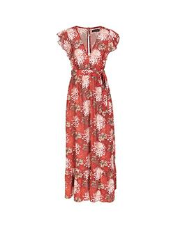 tie front floral maxi dress - 16232755 - Standard Image - 1
