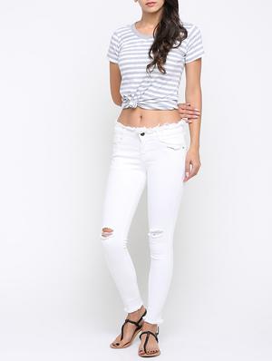 frayed knee slit jeans - 16233289 - Standard Image - 4