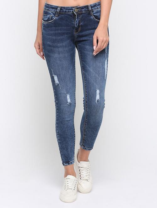 distressed skinny fit jeans - 16233291 - Standard Image - 1