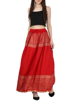 foil printed flared skirt - 16234365 - Standard Image - 4