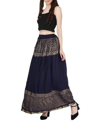 foil printed flared skirt - 16234367 - Standard Image - 4
