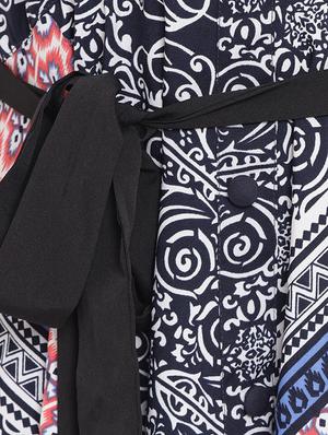 pocket patch tie knot flared dress - 16235132 - Standard Image - 4