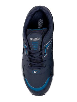 navy blue leatherette sport shoes - 16235926 - Standard Image - 4