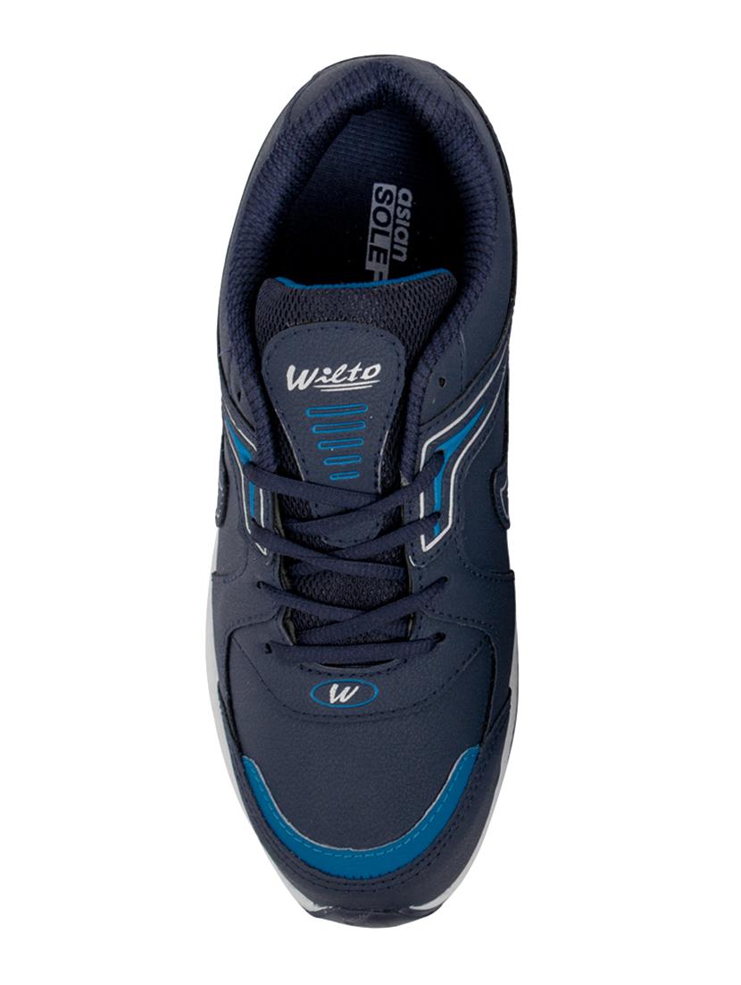 navy blue leatherette sport shoes - 16235926 - Zoom Image - 4