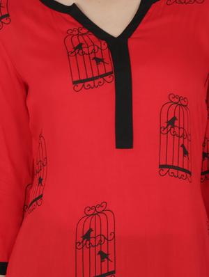 conversational printed straight kurta - 16236653 - Standard Image - 4