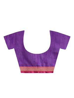 zari bordered printed saree with blouse - 16236726 - Standard Image - 4
