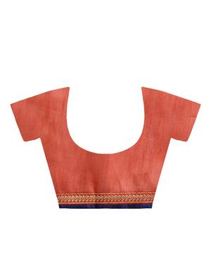 zari bordered printed saree with blouse - 16236729 - Standard Image - 4