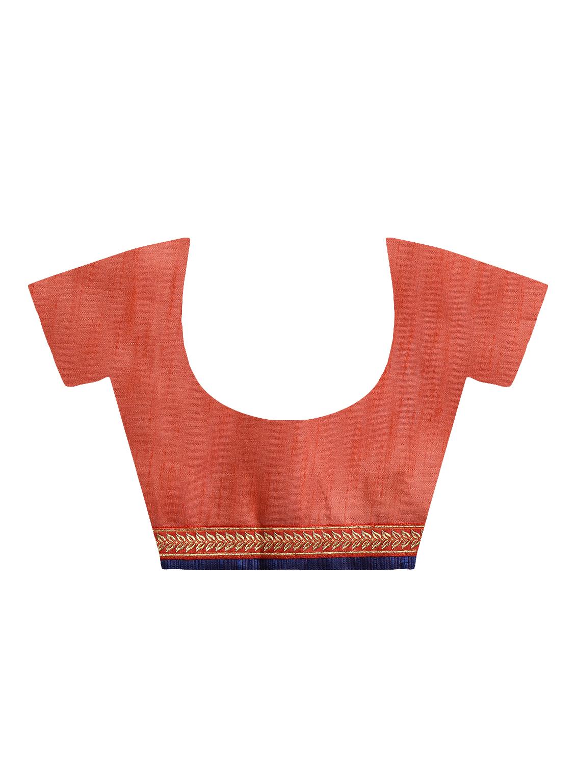zari bordered printed saree with blouse - 16236729 - Zoom Image - 4