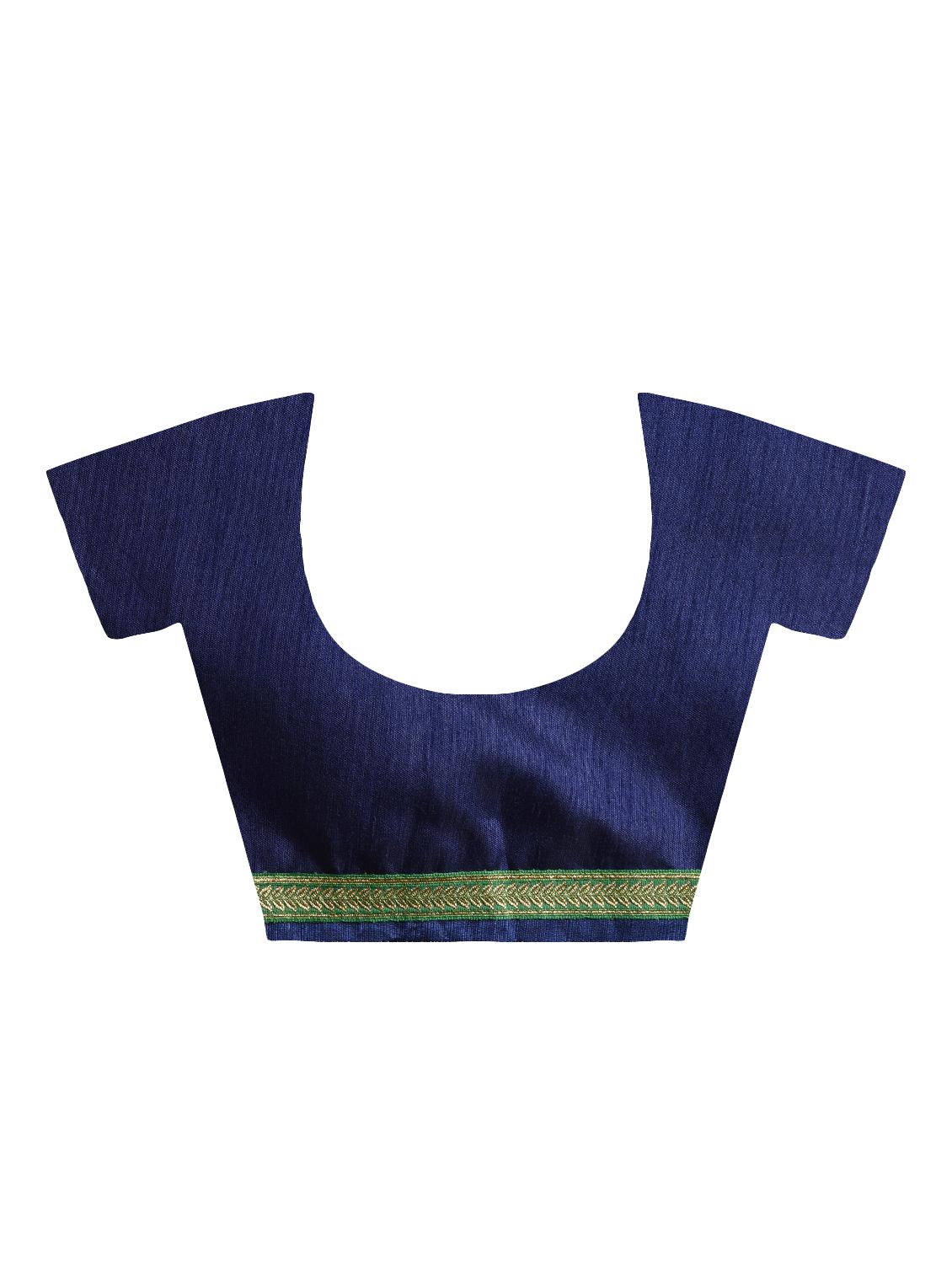 zari bordered printed saree with blouse - 16236730 - Zoom Image - 4