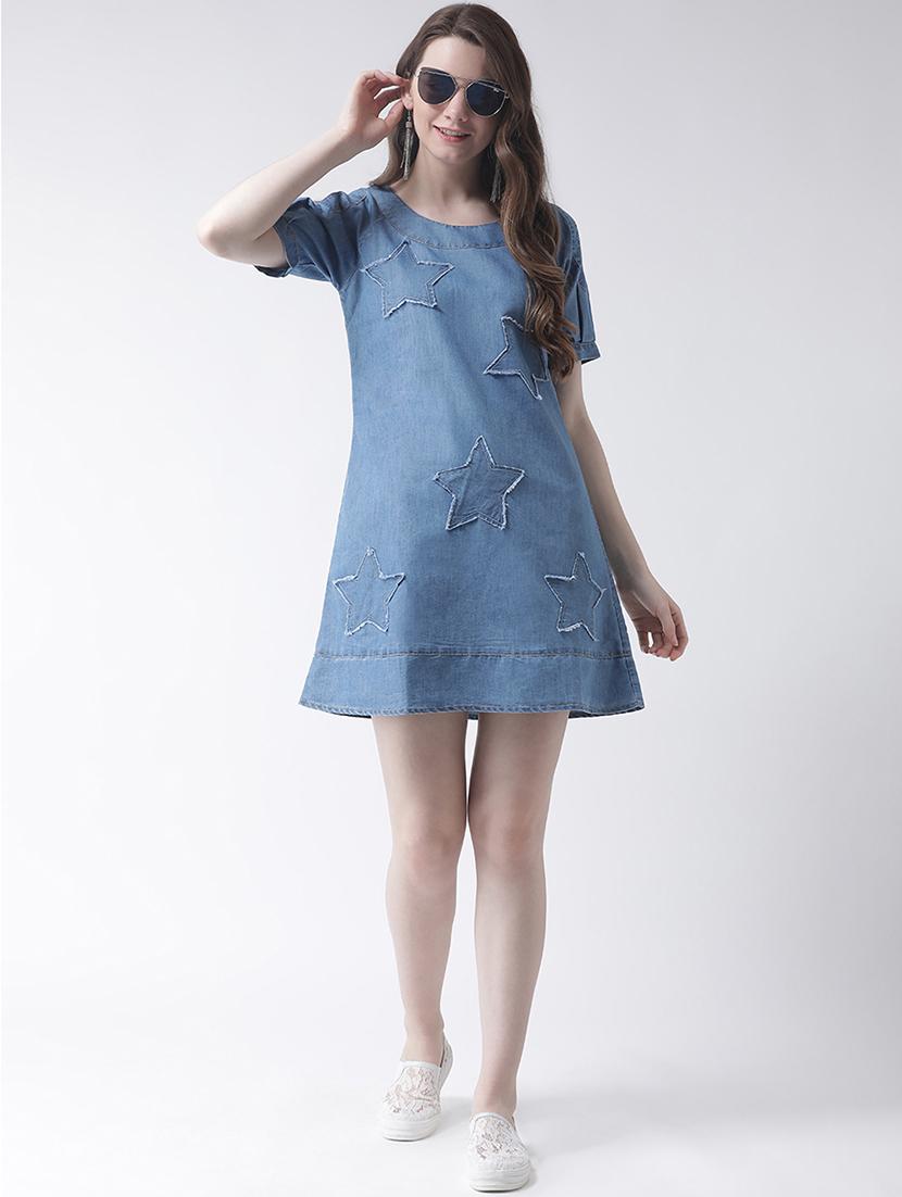 applique a-line cold shoulder dress - 16236812 - Zoom Image - 4