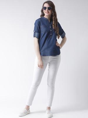 pocket detailed denim shirt - 16236826 - Standard Image - 4