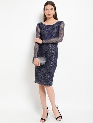 floral laced bodycon dress - 16237257 - Standard Image - 4
