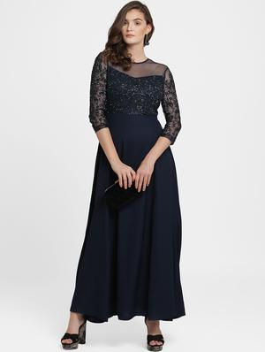 mesh panel embellished gown - 16237258 - Standard Image - 4