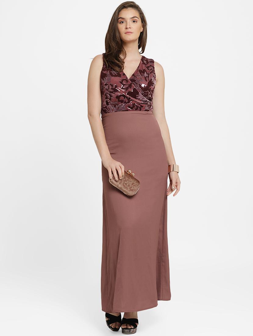 sequined overlap neck maxi dress - 16237269 - Zoom Image - 4