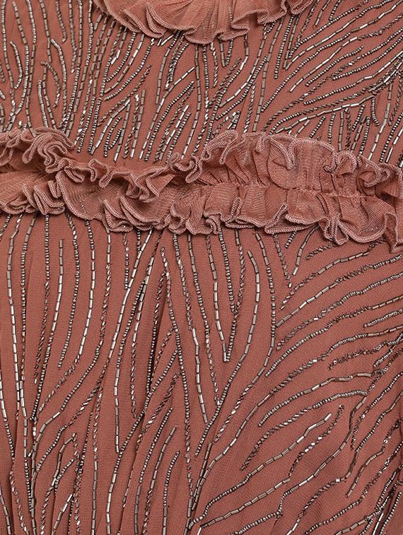 frill detail embellished gown - 16237306 - Zoom Image - 4