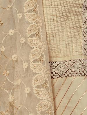 pintucks churidaar unstitched suit - 16237485 - Standard Image - 4