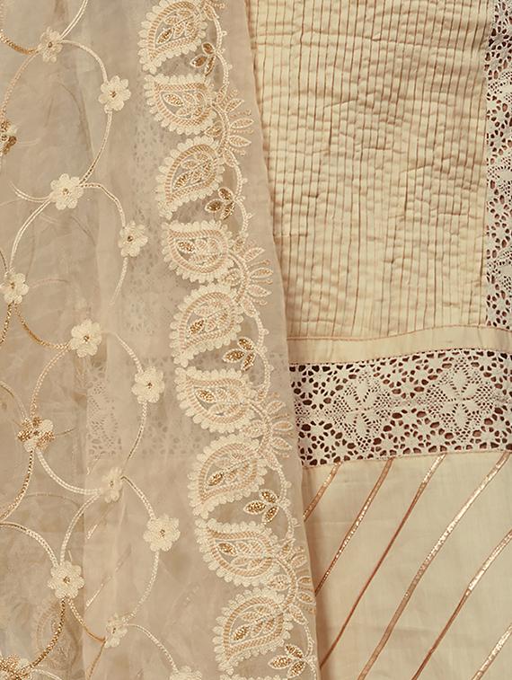 pintucks churidaar unstitched suit - 16237485 - Zoom Image - 4