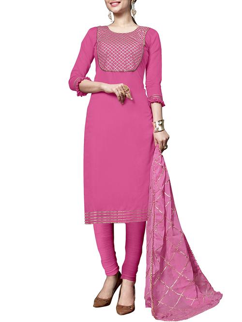gota work churidaar unstitched suit - 16237489 - Standard Image - 1