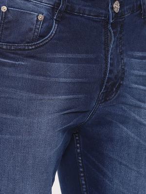 blue cotton blend heavy washed jeans - 16237516 - Standard Image - 4