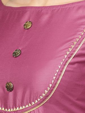 solid a-line kurta - 16237816 - Standard Image - 4