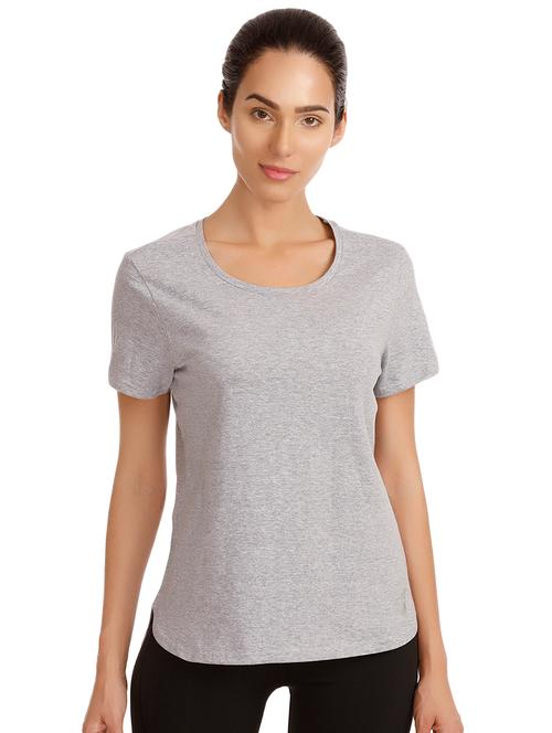 mesh panel scoop neck tee - 16237874 - Standard Image - 1