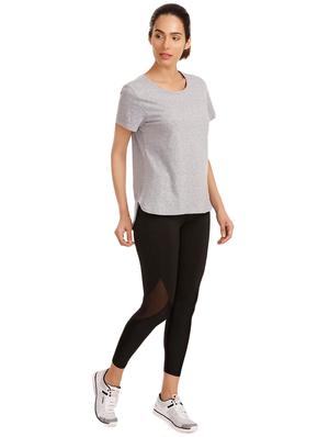 mesh panel scoop neck tee - 16237874 - Standard Image - 4