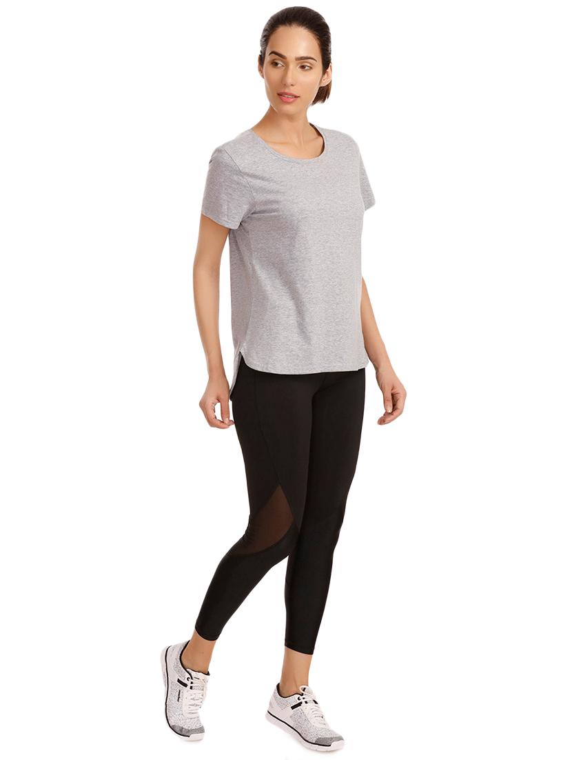 mesh panel scoop neck tee - 16237874 - Zoom Image - 4