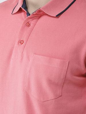 pink solid polo tshirt - 16238156 - Standard Image - 4