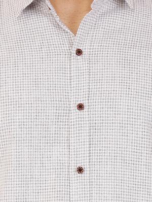 grey checkered casual shirt - 16238259 - Standard Image - 4