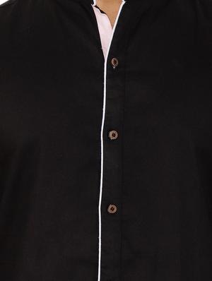 black solid casual shirt - 16238280 - Standard Image - 4