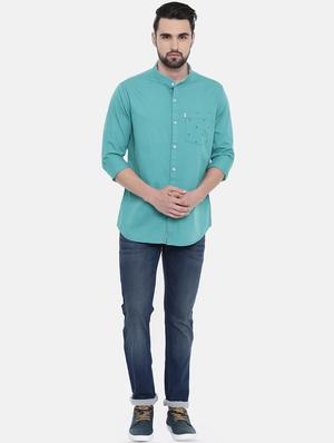 blue printed casual shirt - 16238384 - Standard Image - 4