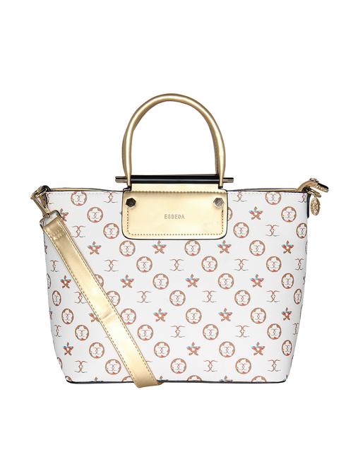 white leatherette (pu) regular handbag - 16238507 - Standard Image - 1