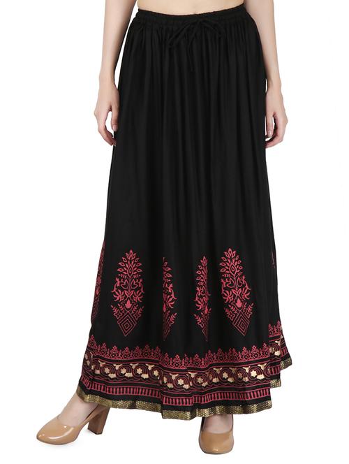 block printed flared skirt - 16239017 - Standard Image - 1