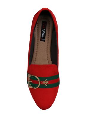 red slip on ballerinas - 16239512 - Standard Image - 4