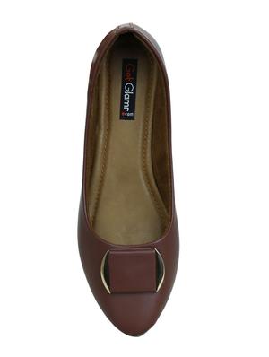 maroon slip on ballerinas - 16239528 - Standard Image - 4