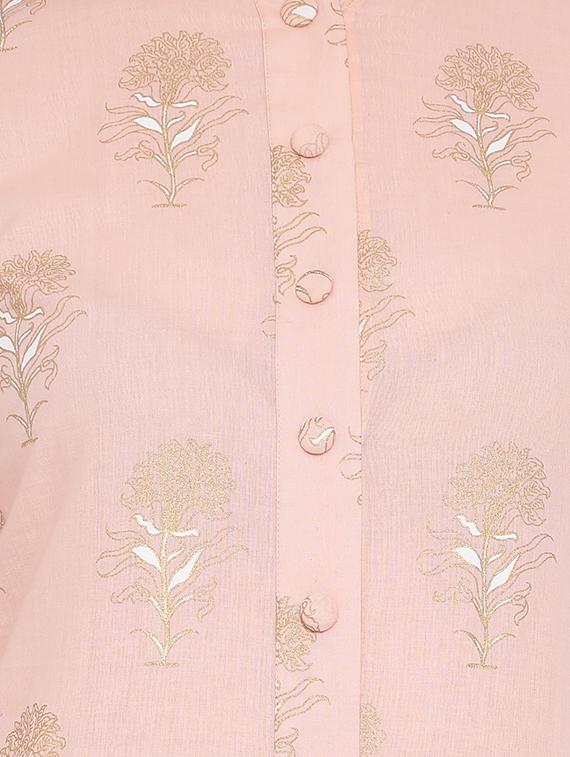 foil printed straight kurta - 16239722 - Zoom Image - 4