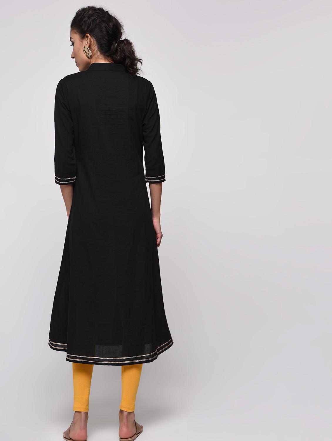 gota work flared kurta - 16239838 - Zoom Image - 4