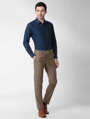blue self design formal shirt - 16240690 - Standard Image - 4