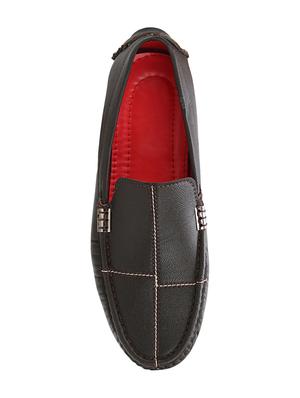 brown leatherette slip on loafers - 16240806 - Standard Image - 4