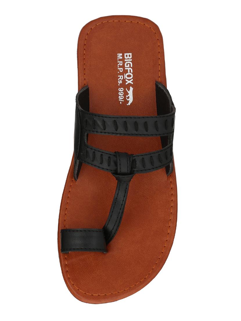 black leatherette slip on slippers - 16241397 - Zoom Image - 4